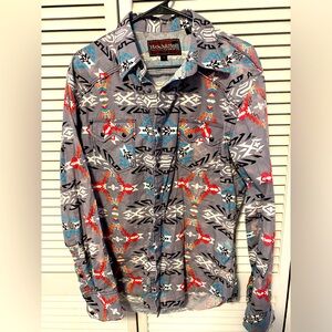 ⚡️ Rock n Roll Cowboy western button up sz L ⚡️